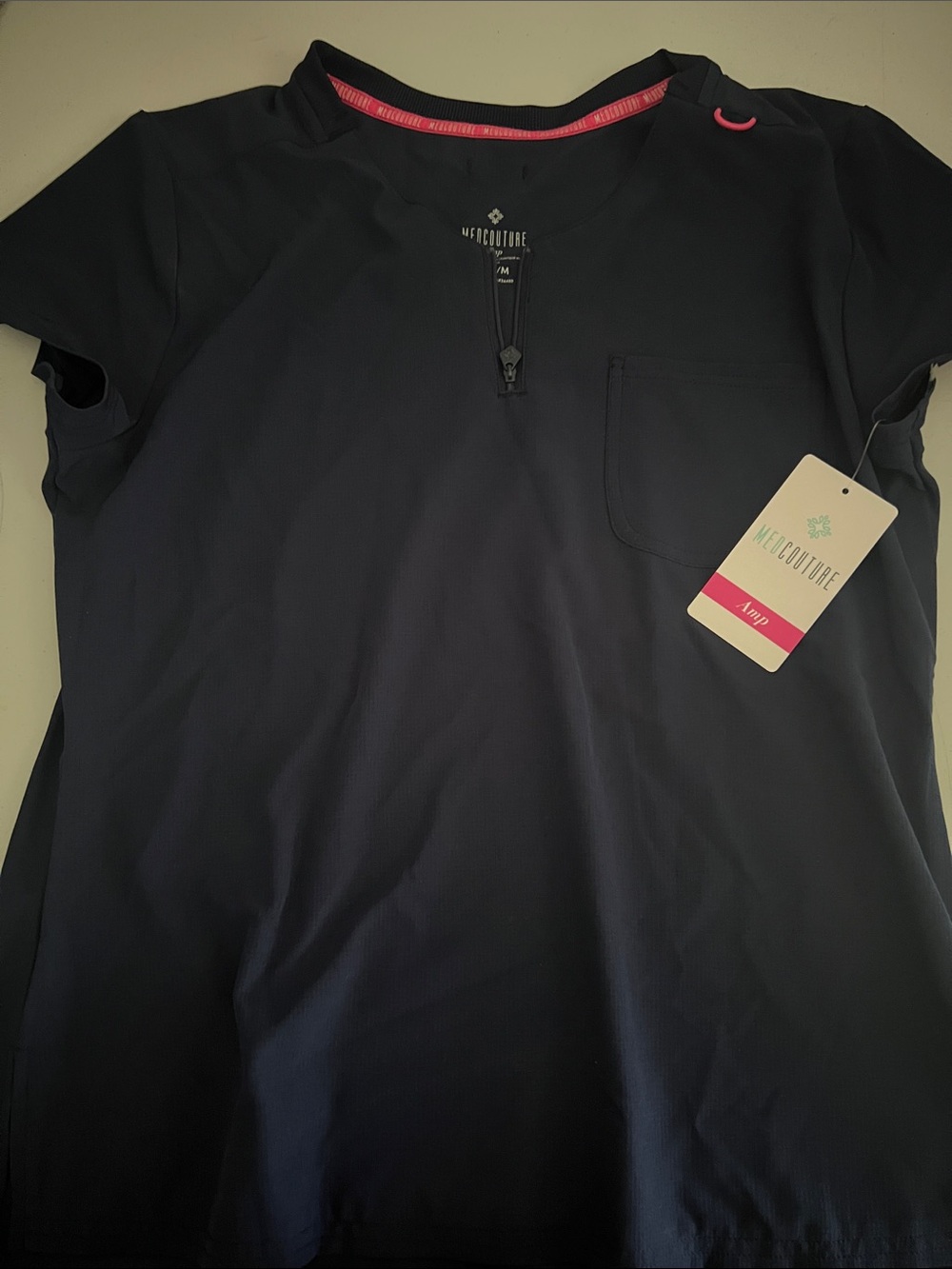 Medcouture navy blue scrub top size M